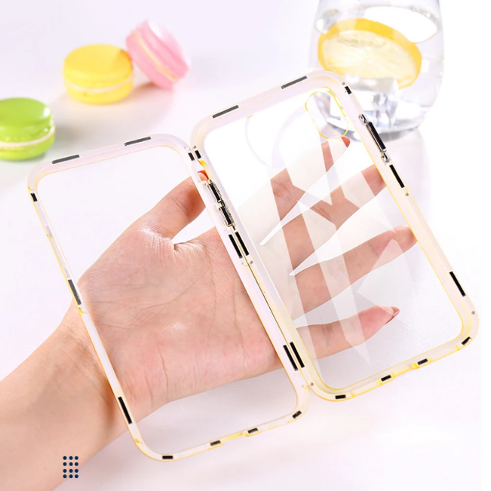 Magnetic Flip Case For Samsung S10 S10+ S10e Transparent Metal Frame Magnet Tempered Glass Phone Back Cover Screen Protector | Мобильные