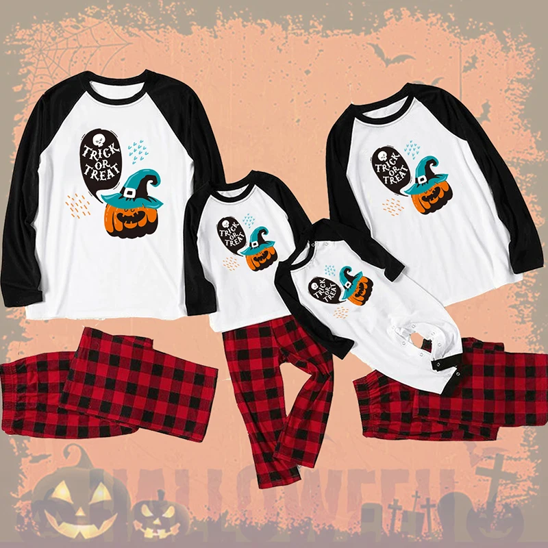 

Family Matching Halloween Clothing Pyjamas Outfits Mommy And Kids 2Pcs Pyjamas Suits Baby Romper For Halloween Gift