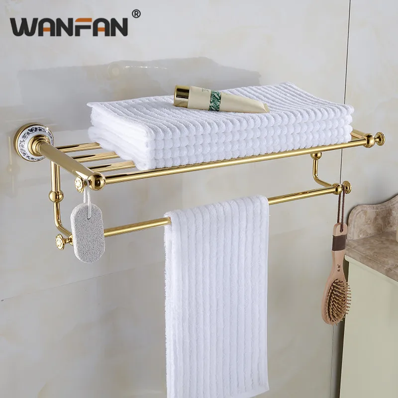 Роскошная Двойная Вешалка для ванной с полками керамические аксессуары