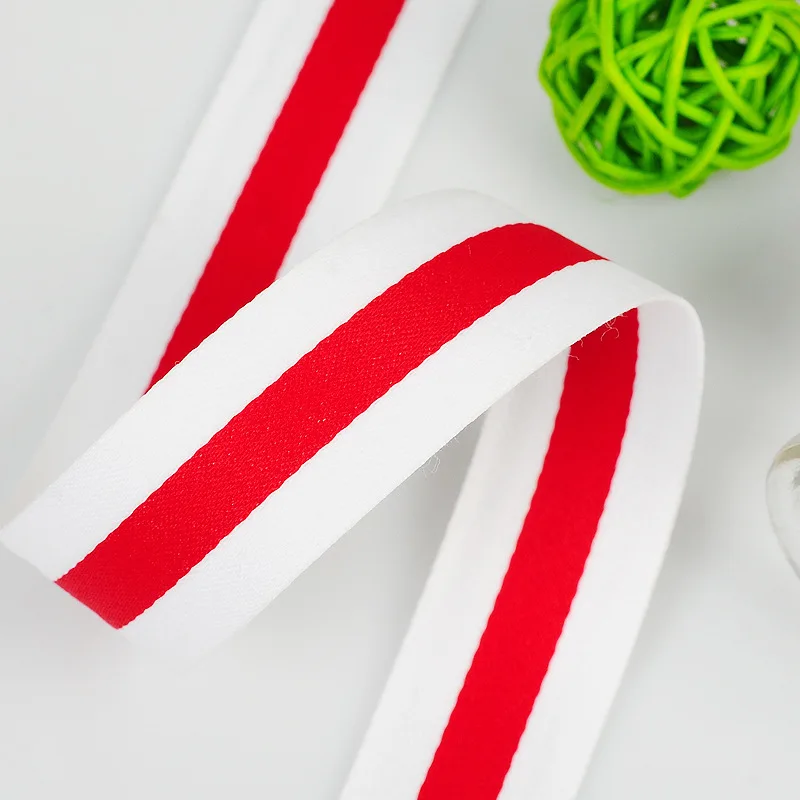 40 мм качественная корсажная лента из белого и красного полиэстера в полоску, ремешок «сделай сам», аксессуары для одежды, Швейные аксессуары ручной работы, ремешок «сделай сам»
