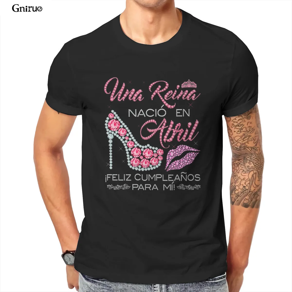 

Wholesale Una Reina Nacio En Abril Feliz Cumplean os Para Mens T-Shirt Black Pink Funny For Boy Tees 103185