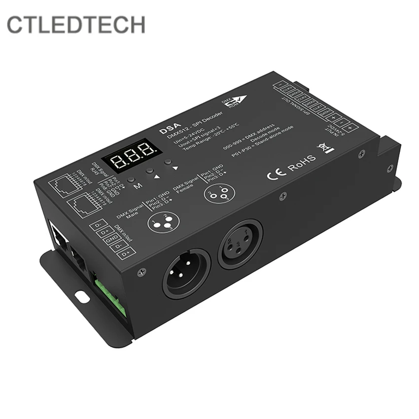 DSA DMX512 до SPI Пиксельная лента светильник декодер совместимый с 34 видами IC цифровой