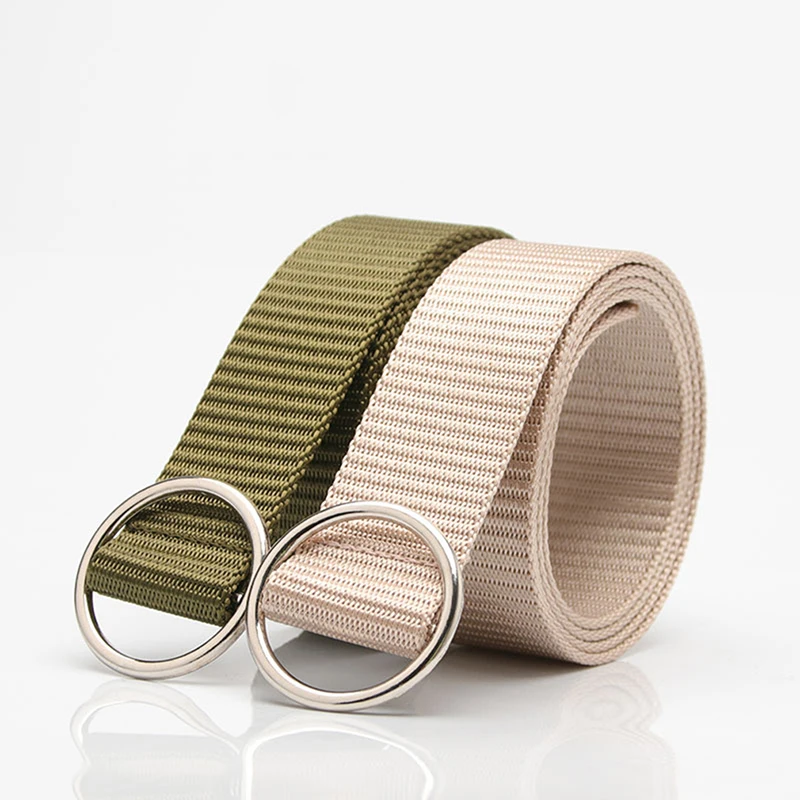 

Canvas Belt Men Women Student Belt No Hole Round Buckle Fashion Solid Fashion Black Beige Blue Waist Belt Weaving Belt