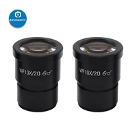 1 pair wf 10x20x trinocular stereo microscope eyepieces wf10x20 wf20x10 22mm wide field of view 30mm mounting size