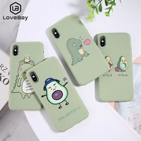 lovebay cartoon lovely dinosaur avocado case for iphone 12 11 pro max xs max xr x 6 7 8 plus 5 5s se 2020 13 mini soft tpu cover