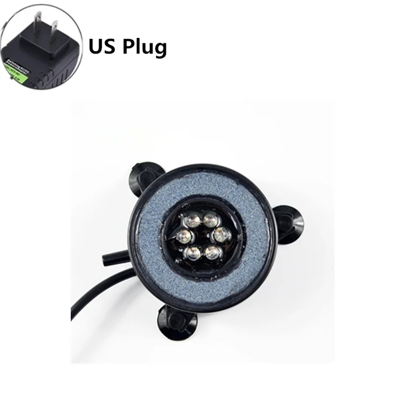 US Plug 1 Вт водонепроницаемый красочный погружной светильник для аквариума воздушный насос для аквариума пузырьковый камень лампа для украшения аквариума для черепах - Цвет: US Plug