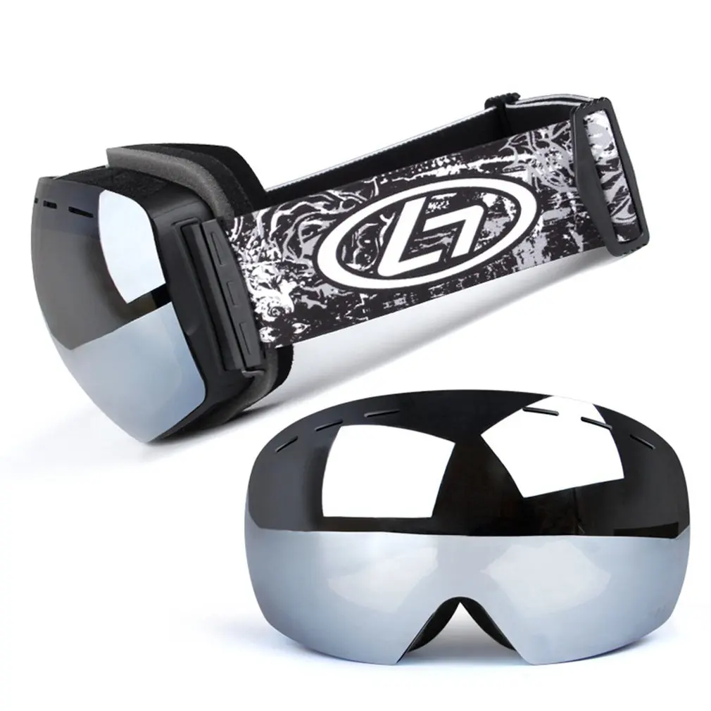 

Ski Goggles Anti-fog Double Layers Frameless Interchangeable Lens UV400 Protection Snow Goggles Men Women Ski Eyewear