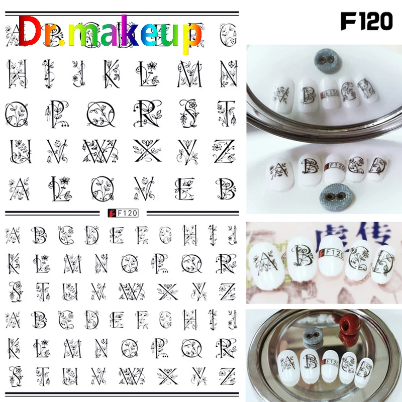 Dr. makeup DIY ins модные переводные наклейки с водой 3D Алфавит мраморный дизайн