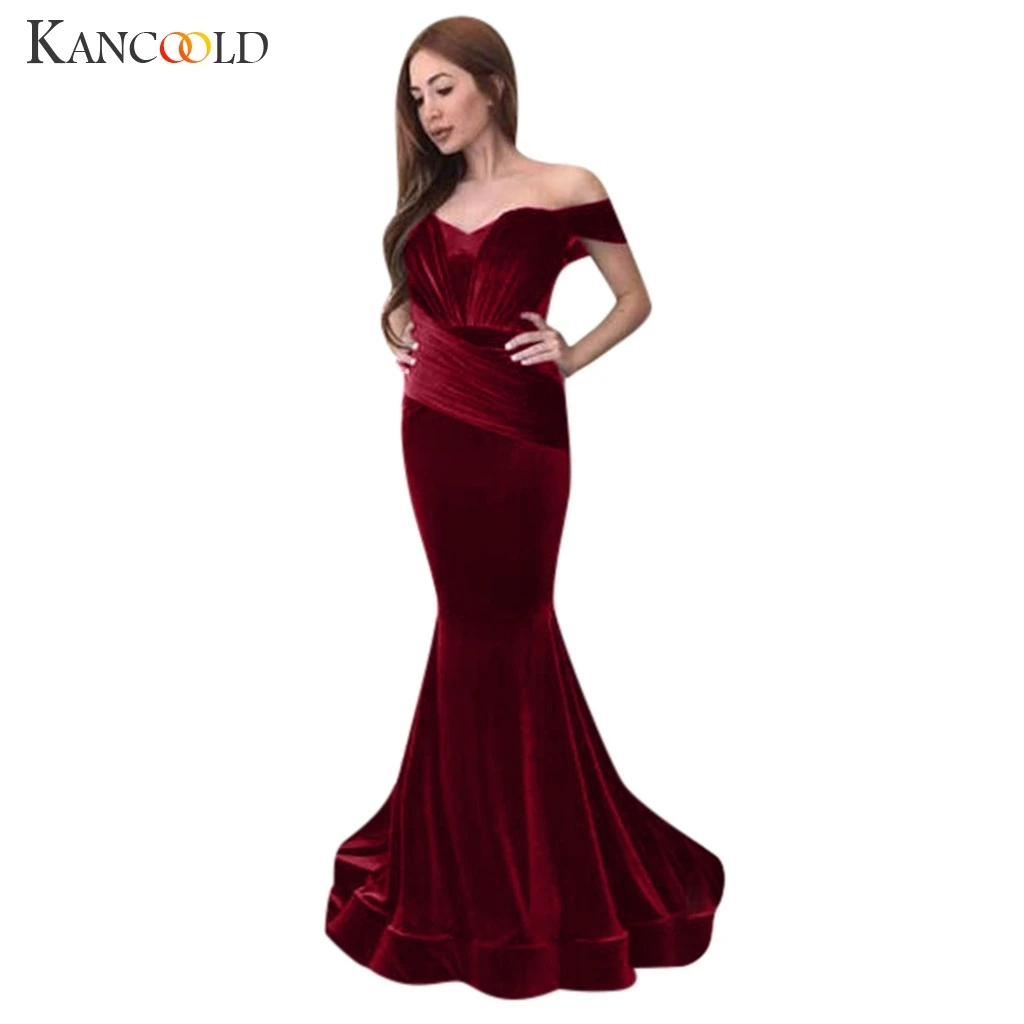 Формальное вечернее платье KANCOOLD 2019 красивое новое женское русалки с длинным