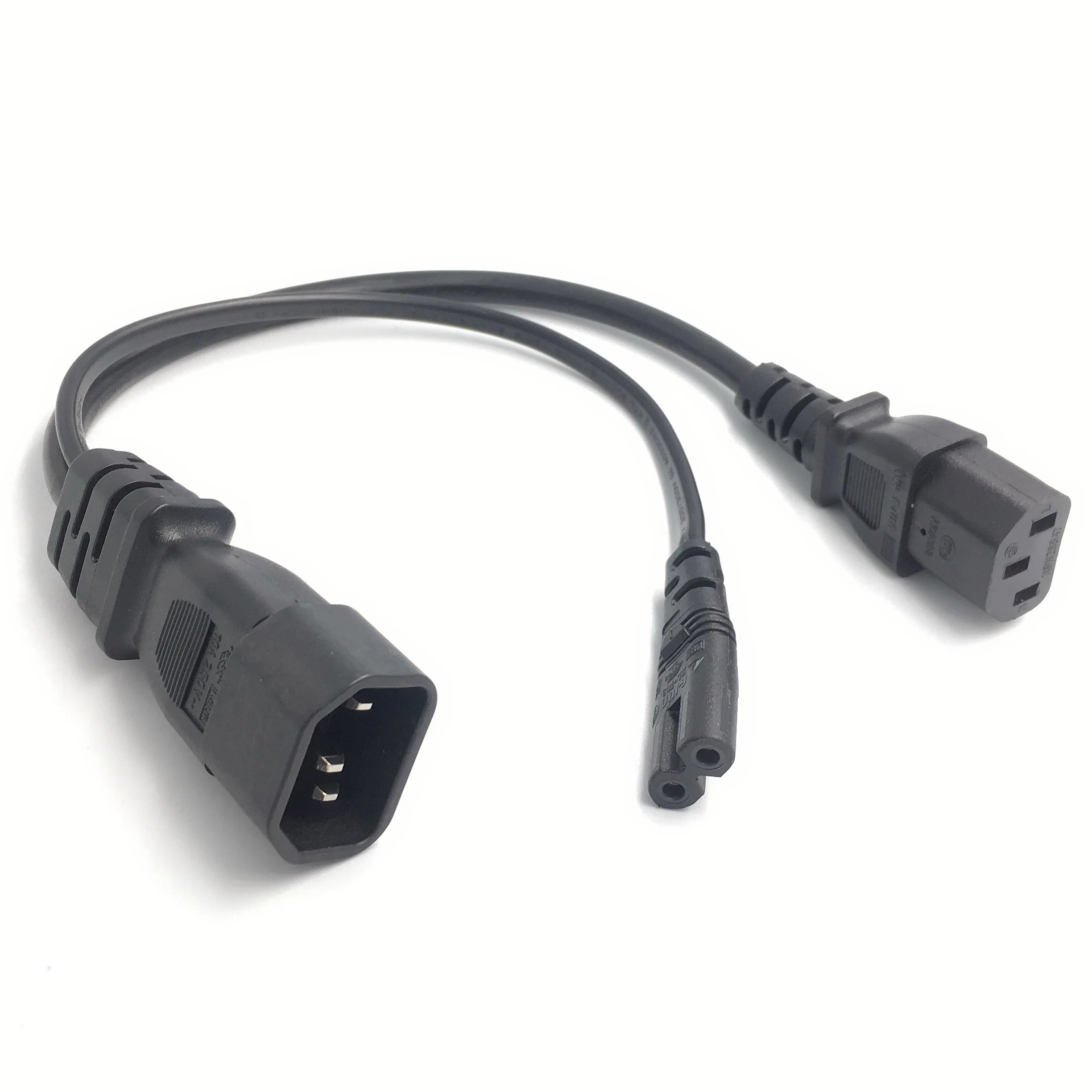 Y Тип сплиттер Мощность шнур IEC320 C14 Разъем 3 контактный Мужской кабель переменного