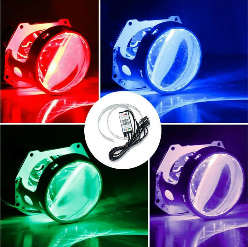 Светодиодные ленты с кольцом 2 шт. для автомобильных гонок|Передние LED-фары авто| |