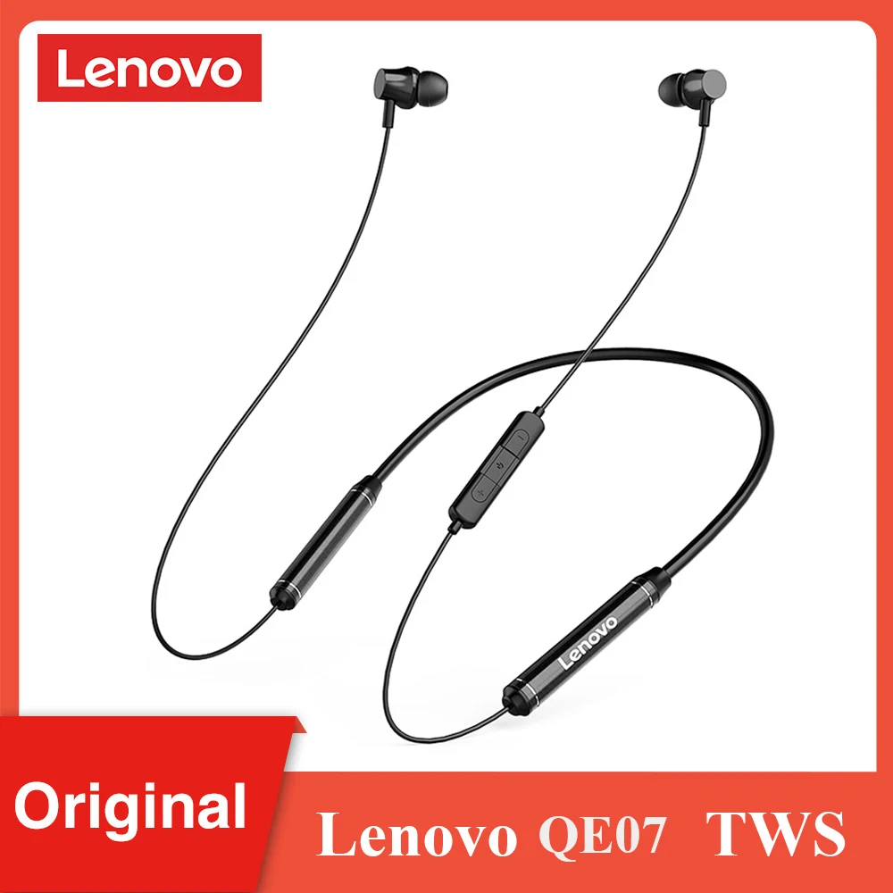 

Original Lenovo Bluetooth Wireless TWS Earphones Sport Earbud Noise Cancelling with Mic Magnetic Neckband Handfree Headset