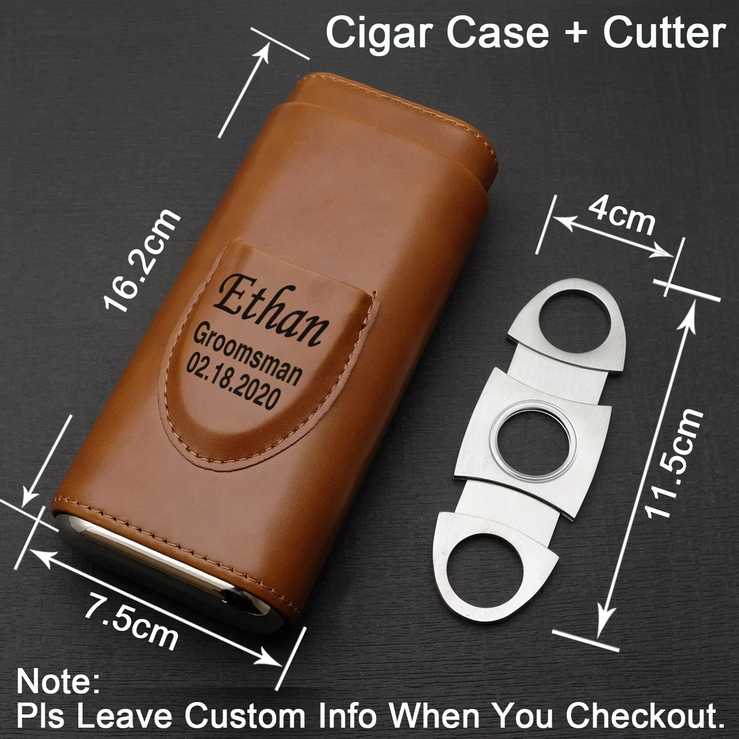 

Cigar Case With Cutter Personalized Travel Cigar Case Engraved Cigar Holder Groomsmen Gift Humidor Box Cigar Accessories For Him