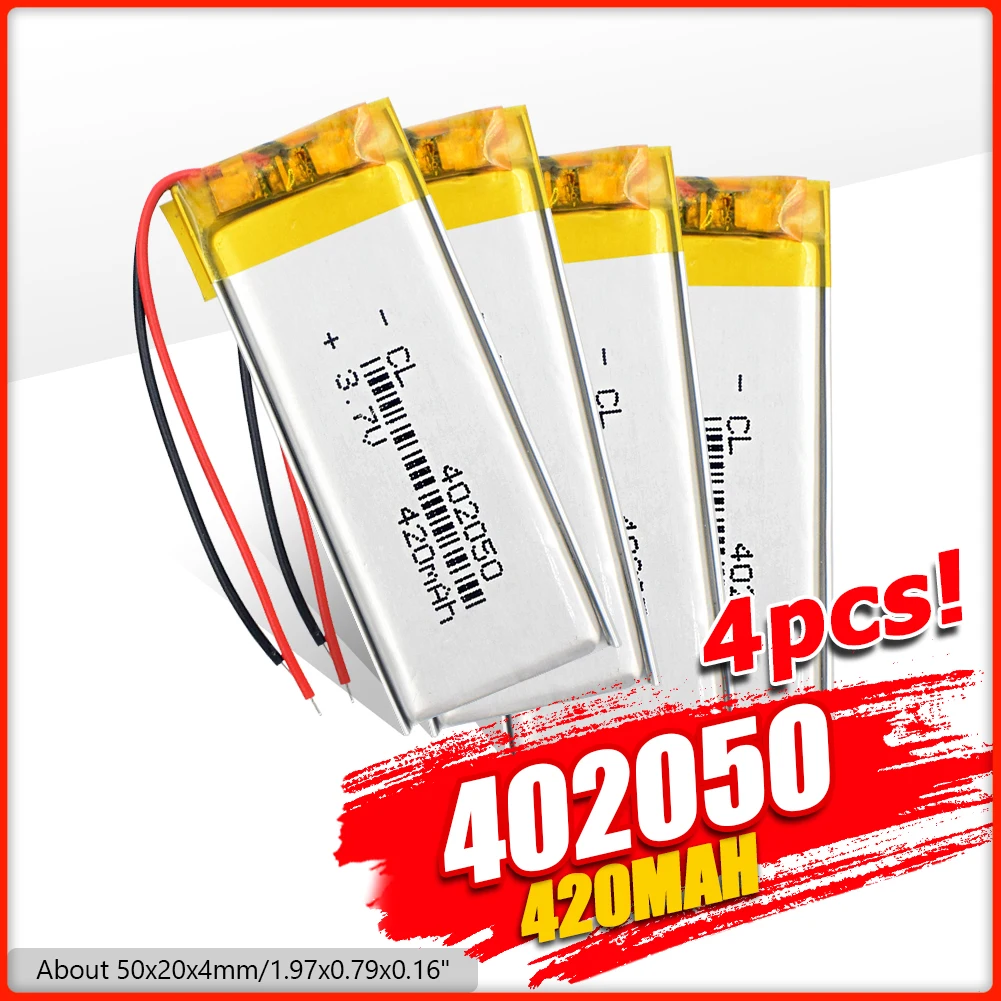 Сменный литий ионный аккумулятор 402050 3 7 в 420 мАч полимерный для тахографа Bluetooth динамика автомобильного