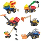 Конструктор для строительства города, строительный кран, экскаватор, машина, грузовик, транспортное средство, набор, совместимый с двойным размером