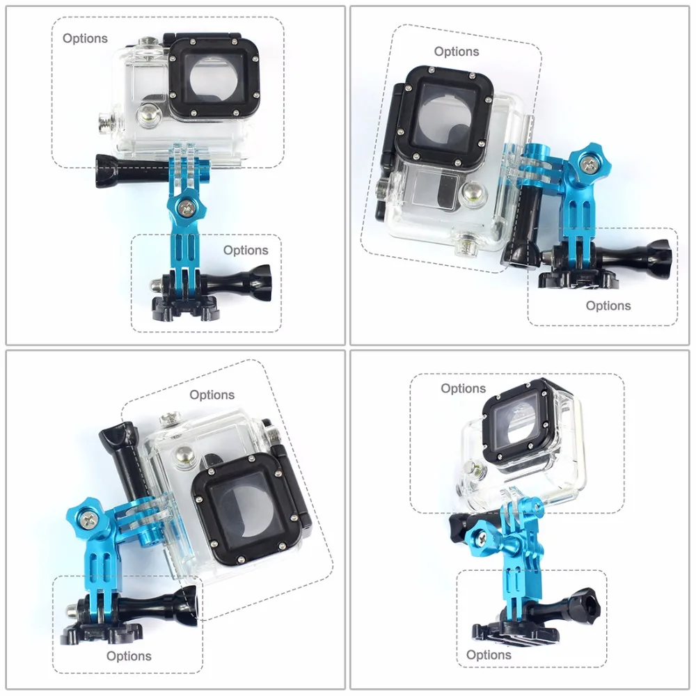 GloryStar CNC Алюминиевый Трехходовой поворотный кронштейн адаптер синего цвета для