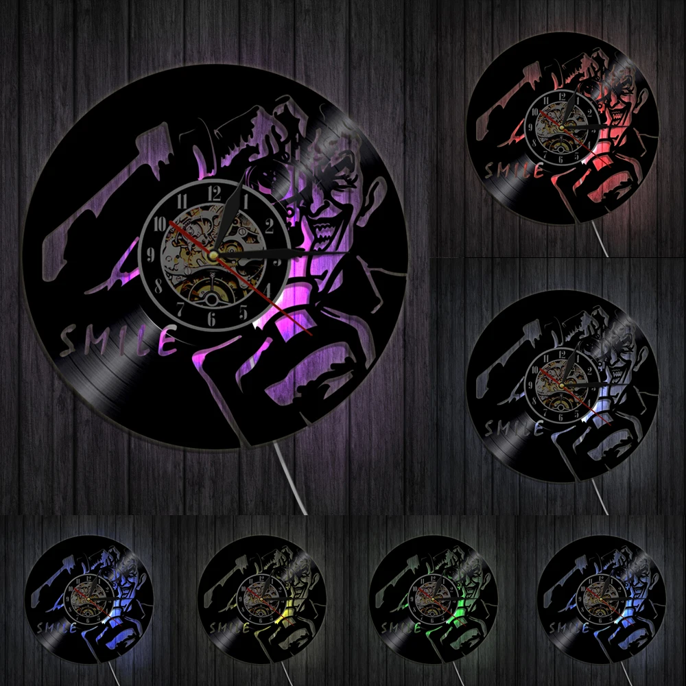 Фотограф фотографирует Красочный Светодиодный светильник настенные часы Сделай