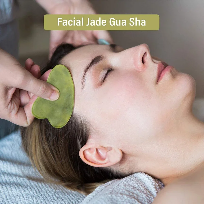 

Natural Jade Face Massager Gua Sha Scraper Board Dredge Facial Meridian Muscle Relaxation Skin Lifting Face Thin Gouache Scraper