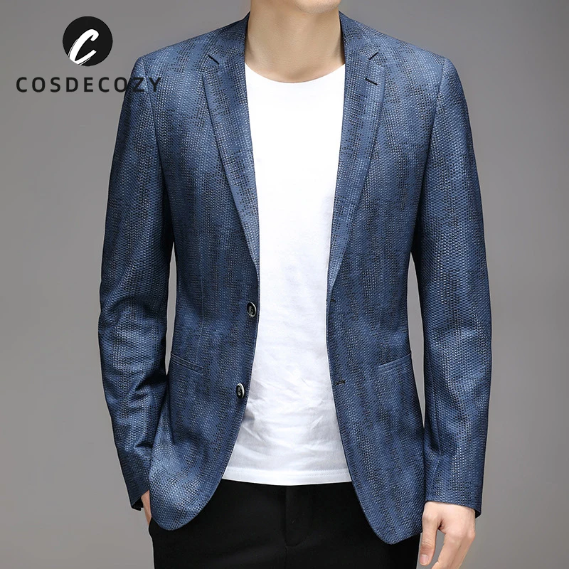 

Cosdecozy мужской повседневный Роскошный Блейзер 2021 весна лето новый стильный дышащий костюм верхняя одежда