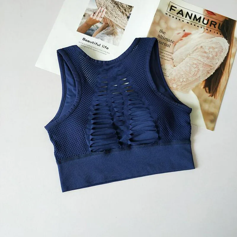 Спортивный топ на бретелях для женщин Фитнес Бюстгальтер бега без оправы