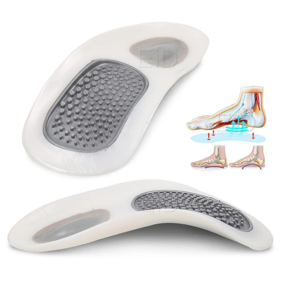 EiD 1Set Orthotic Insole For Flat Feet Arch Support massage Orthopedic half Shoes Sole Insoles For Men Women Shoe Pads Foot care