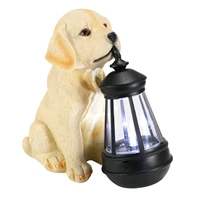 innovative dog solar lawn light adorable puppy figurine decoration resin outdoor interesting night lamp for garden home ornament
