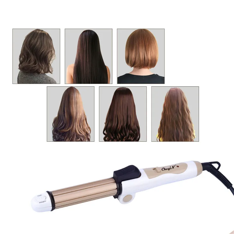 3 в 1 Профессиональный Керамика волос щипцы для завивки электрические цифровой