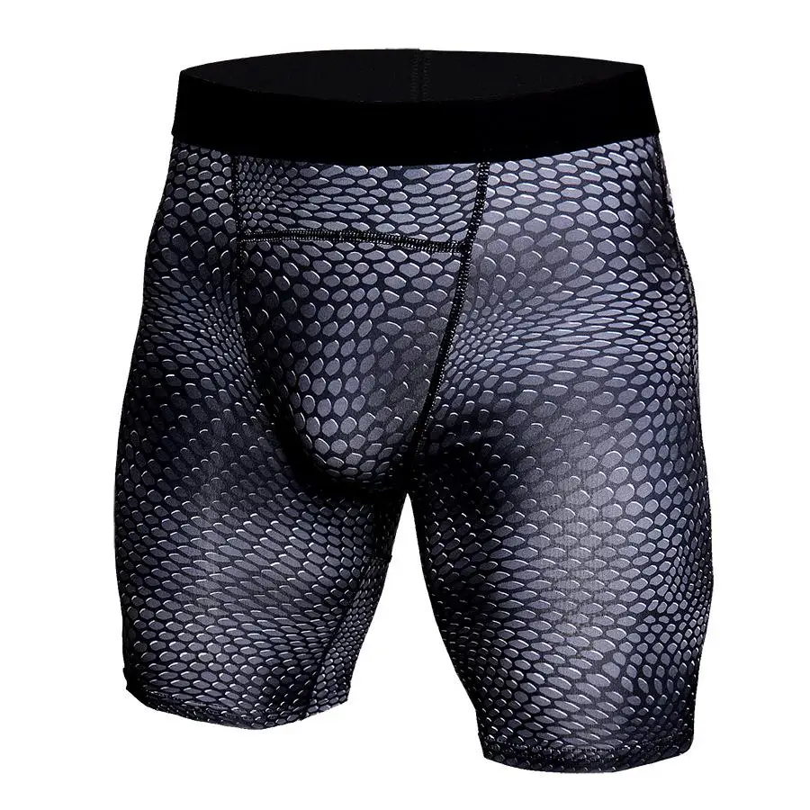 

Men's Printed Snake Print Shorts Men's Sports Training Fitness Running Sports Pants Stretch Leggings Fish Scale Quick-Drying Sho