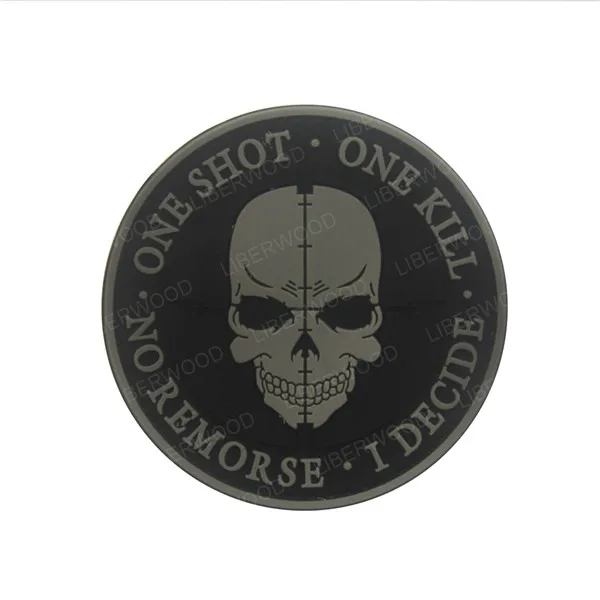 Kill Skull Gray Morale Patches No Knife No Life SKULL PVC 3D Military Tactical Patch badge applique EMBLEM - Цвет: Kill Skull Gray