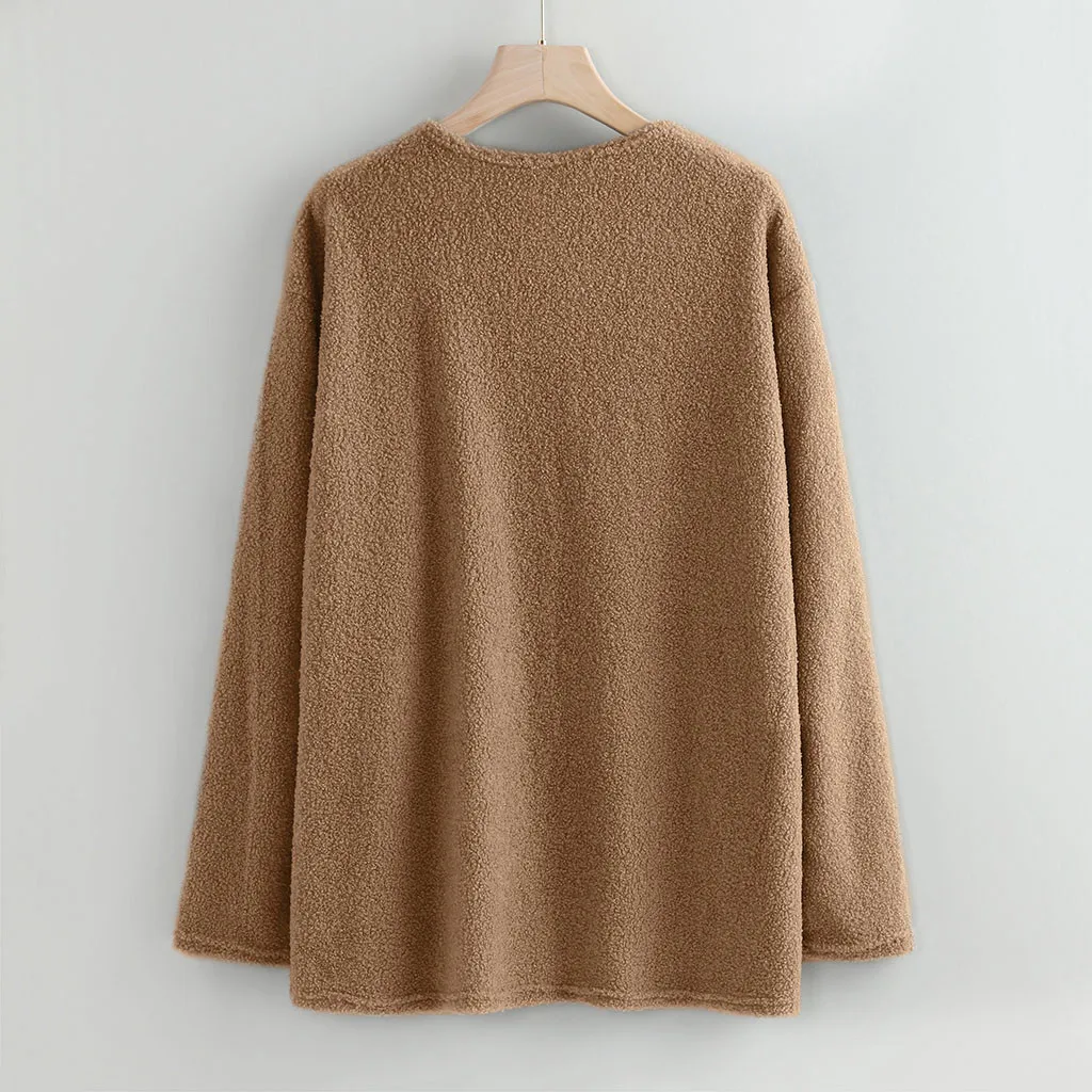 2019 осенне зимний модный женский кардиган из искусственного меха длинная верхняя