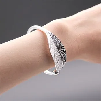 

Korean Version of The New Literary Elegant Small Fresh Leaf Open Bracelet Original Fashion Branch Bracelet Bracelet JSZ063