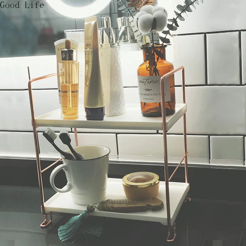 Настольная полка стойка для хранения косметики кованое железо общежития