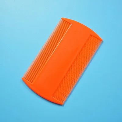 orange Пластиковая расческа для собак, кошек, щенков, двухсторонняя Расческа для вшей, аксессуары для ухода за домашними животными 8*5 см, синий, белый, оранжевый, зеленый - Цвет: orange