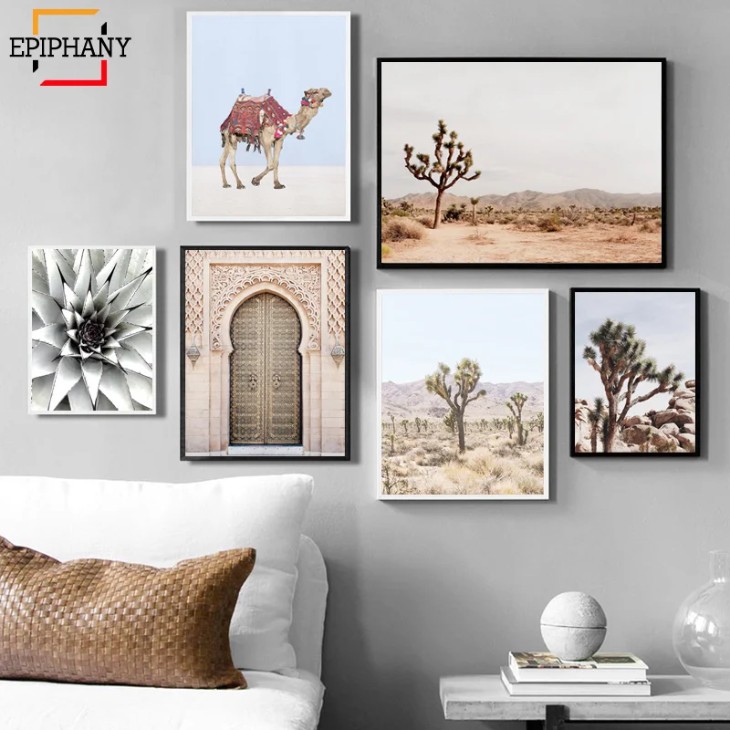 Картина на холсте с изображением дерева шушуа Калифорния пейзаж суккуленты