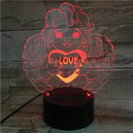 Кукла 3D светодиодный Ночник светильник 7 цветов меняющая лампа украшение комнаты