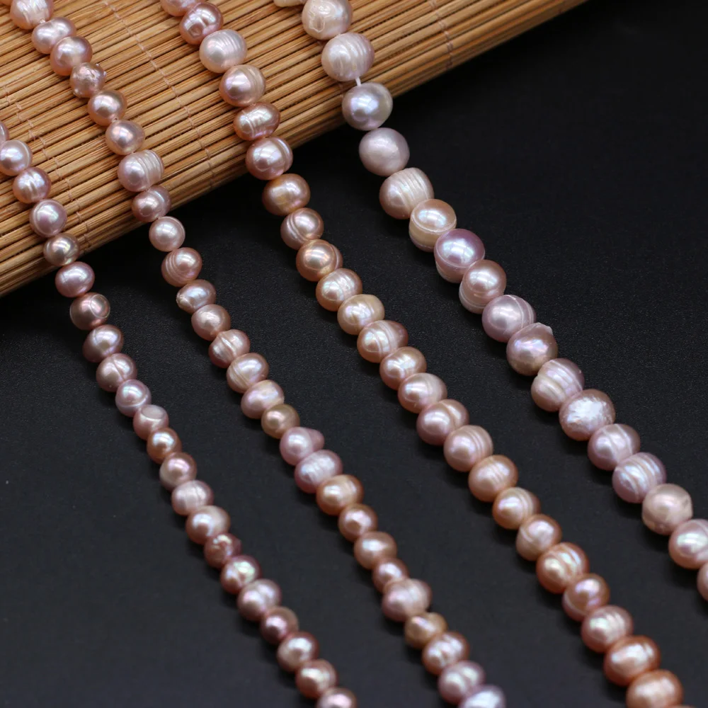 

Natural Freshwater Pearl Beaded AA Round Shape Pearl Beads Punch Loose Beads for Making DIY Jewelry Necklace Accessories 5-10mm