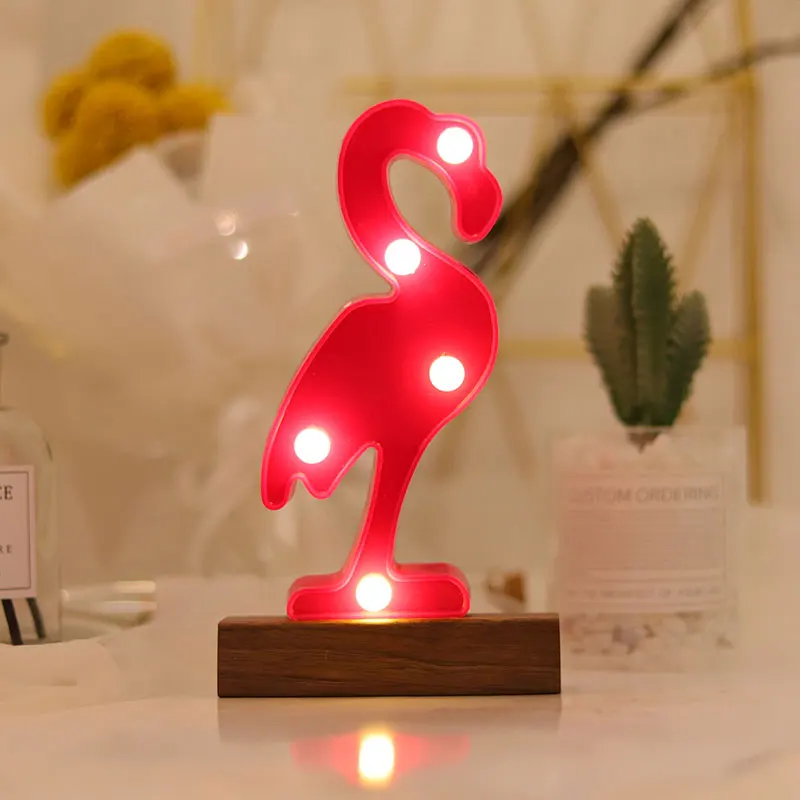 3D мультфильм Led Фламинго ананас кактус ночной Светильник для рождественской вечеринки украшение дома светильник s Детский подарок - Испускаемый цвет: Flamingo