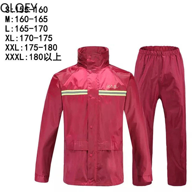Cycling Reflective Raincoat Thick Men Motorcycle Waterproof Set Suit Pants Poncho Tracksuit for | Дом и сад