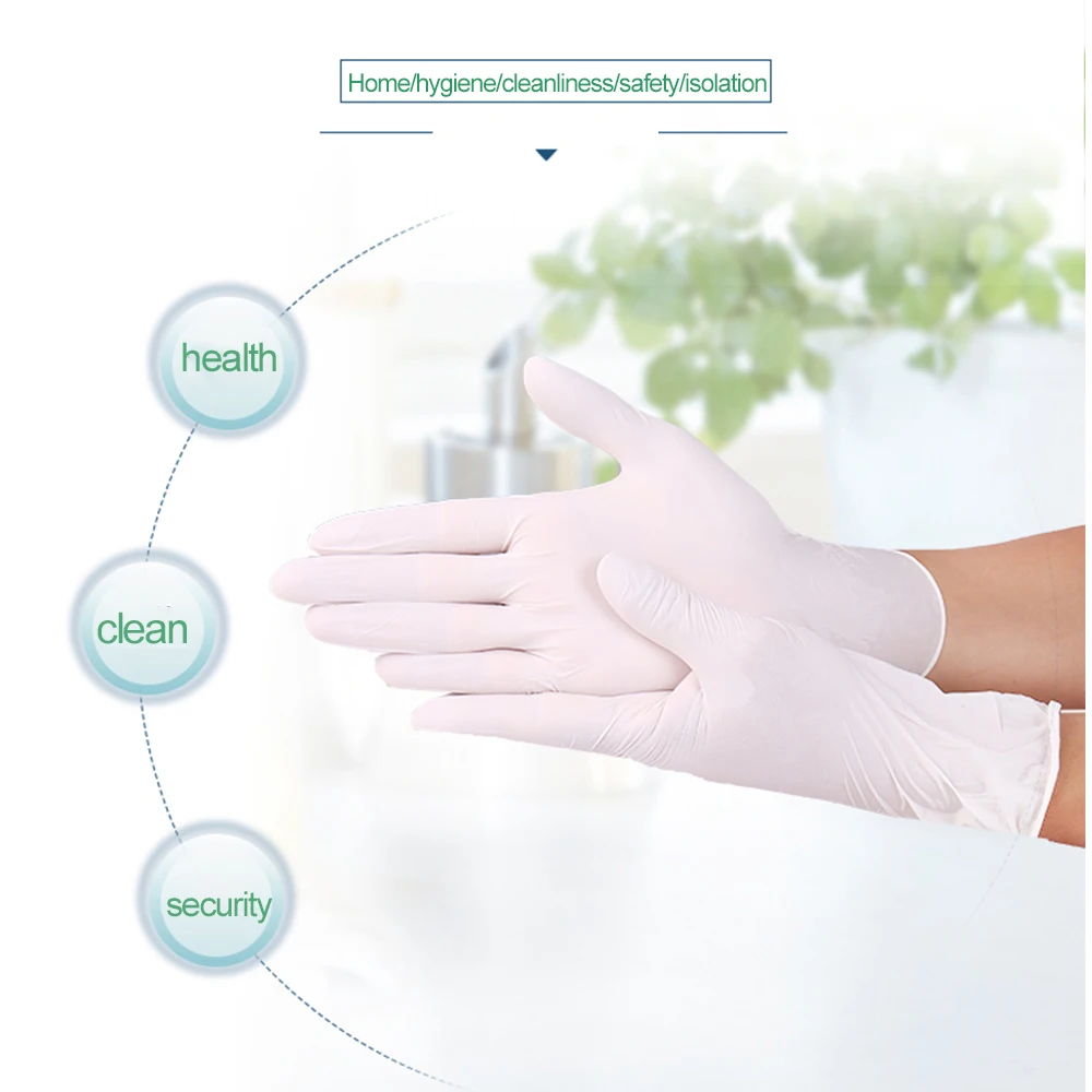 Одноразовые перчатки 100 шт нитриловые водонепроницаемые латексные многоцелевые