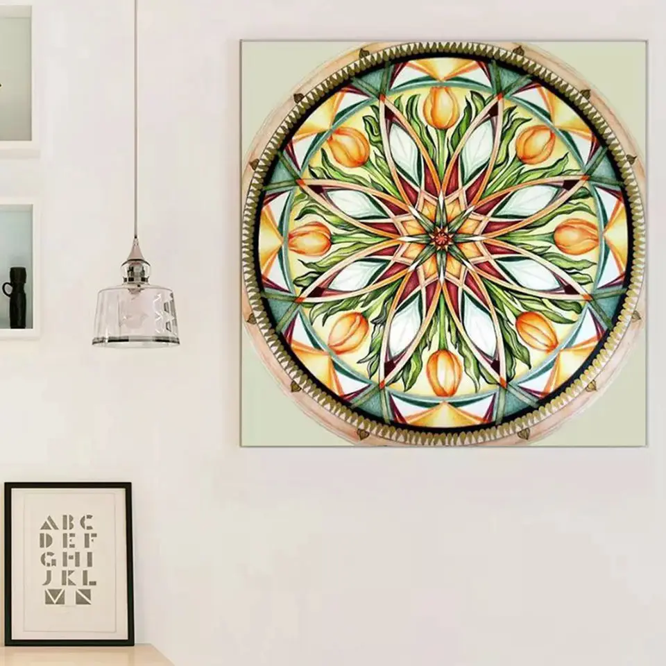 

Home 5D diamond painting handicraft sewing cross stitch "flower mandala"full square DIY stick diamond embroidery decoration gift