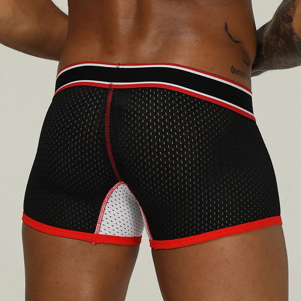 Боксеры мужские однотонные пикантное удобное нижнее белье дышащее короткие