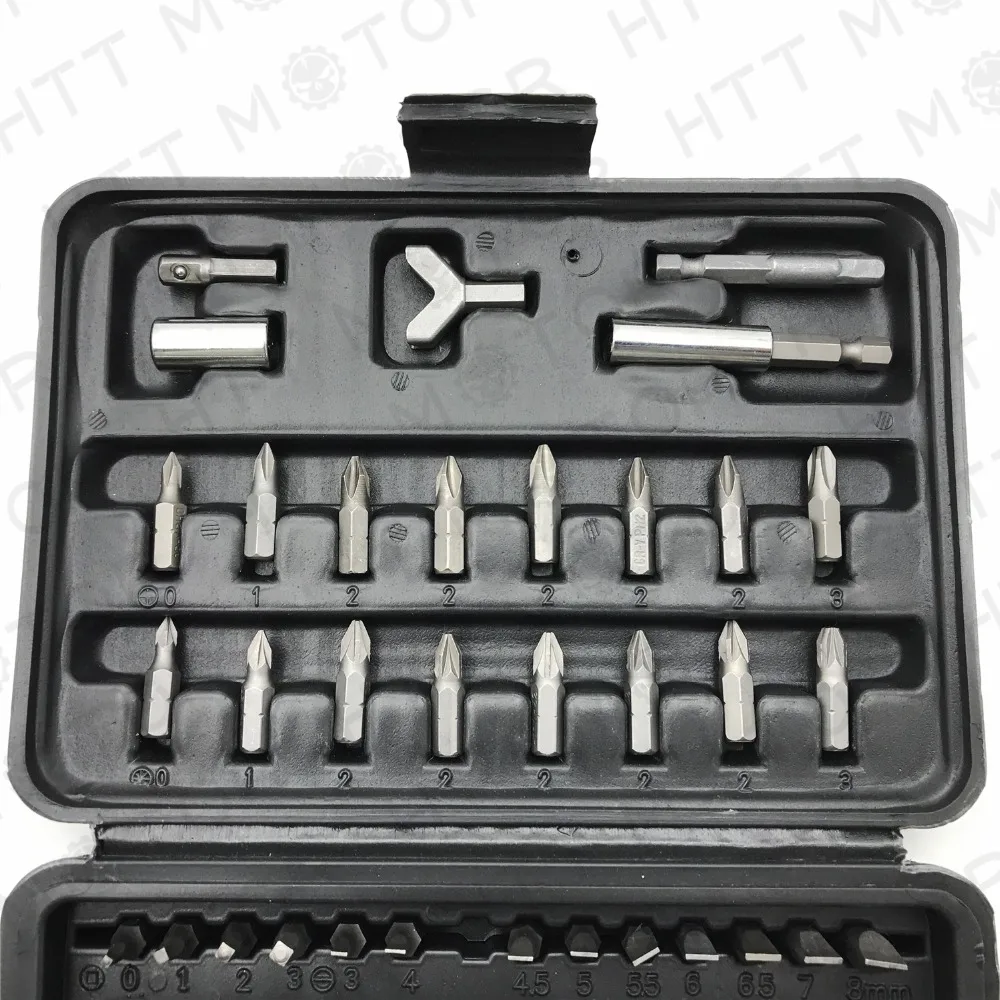 Мотоцикл части 100 шт. 1/4 &quotTorx шестигранные Torq безопасности Набор бит для защиты от