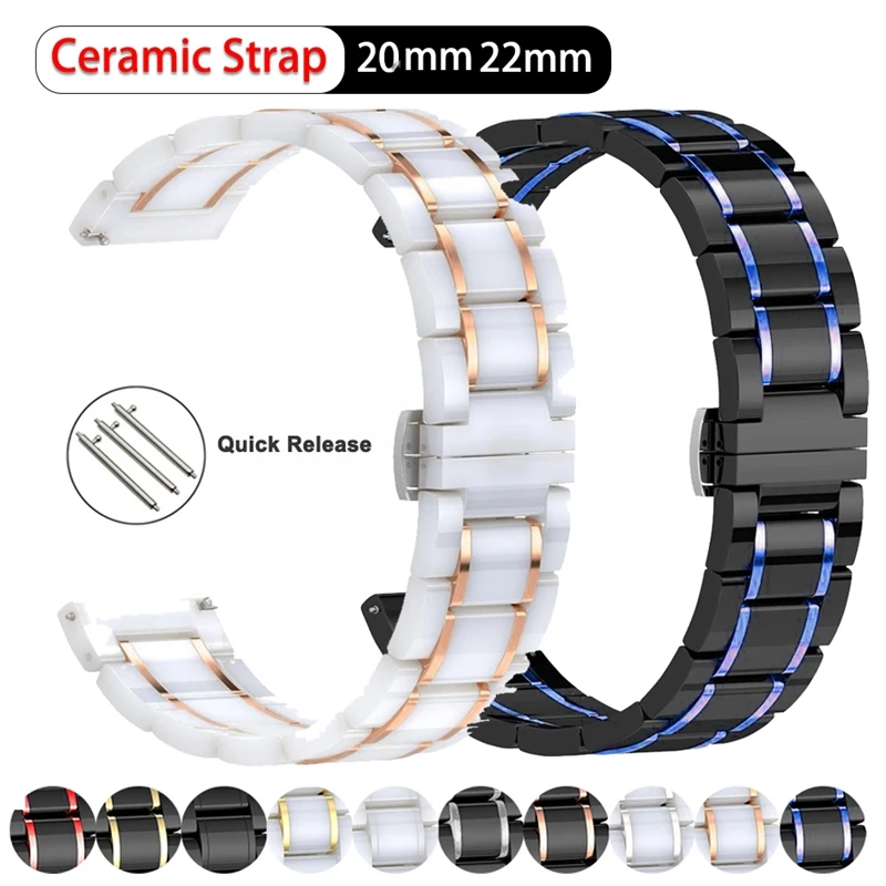 

20mm 22mm Luxury Ceramic Band for Samsung Galaxy Watch4 Classic 46mm 42mm Band For Galaxy Watch4 44mm 40mm Correa Wristband