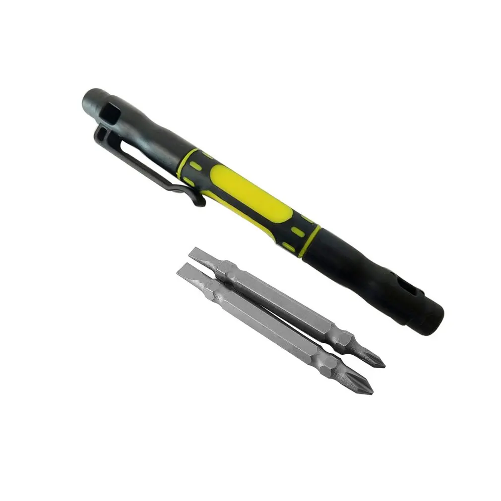 

Multifunctional 4 in 1 Alloy Slotted/Phillips Screwdrivers Pen Style Precision Dual Interchangeable Repair Tool Kit