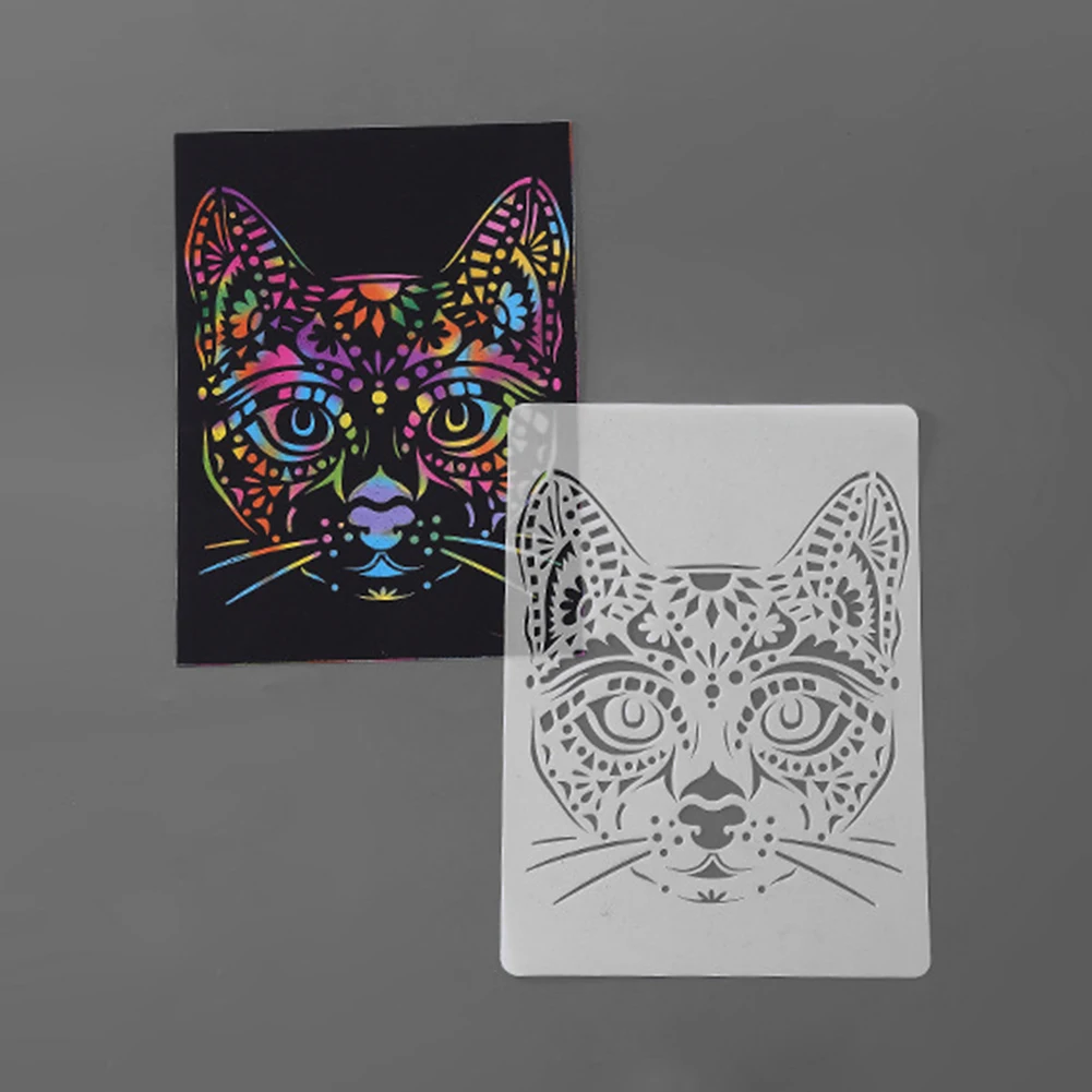 Шаблон для рисования животных линейка животные полые шаблоны Канцтовары дети