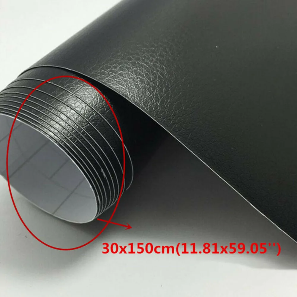 

30x150cm Car Sticker Inner Accessories Black Exterior Interior Leather