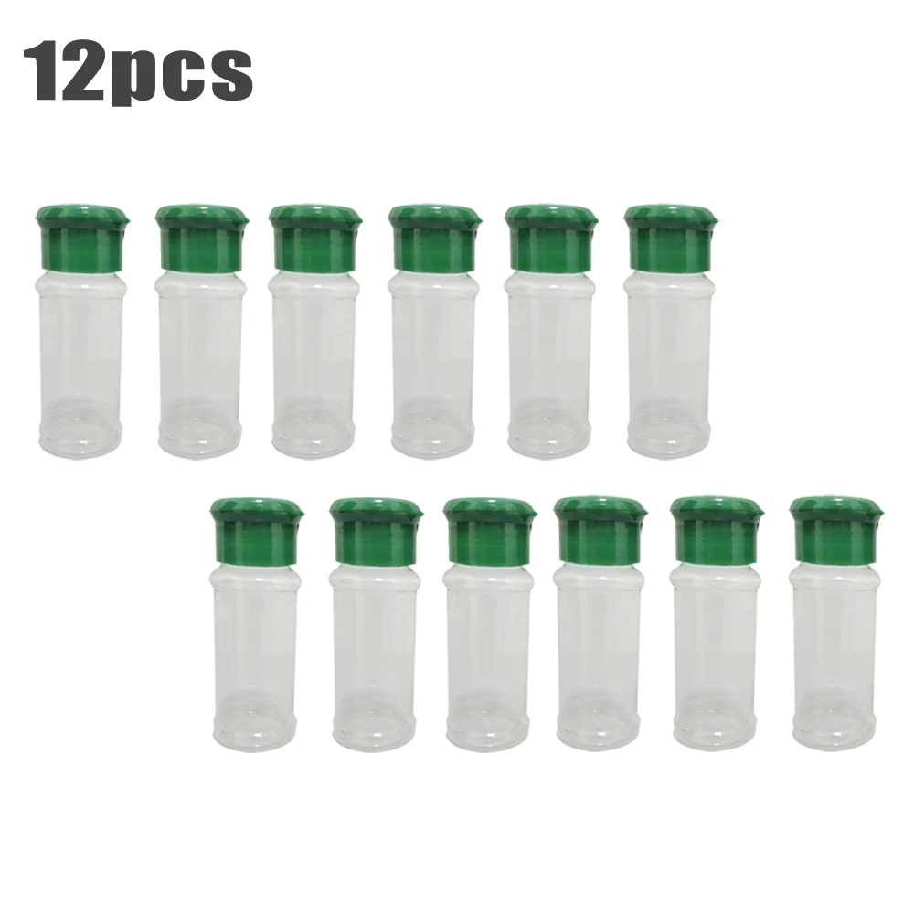 

12*100ml Pepper Shakers Seasoning Jar Can Kitchen Non-toxic Plastics Bottles For Spice Salt Pepper Condiment