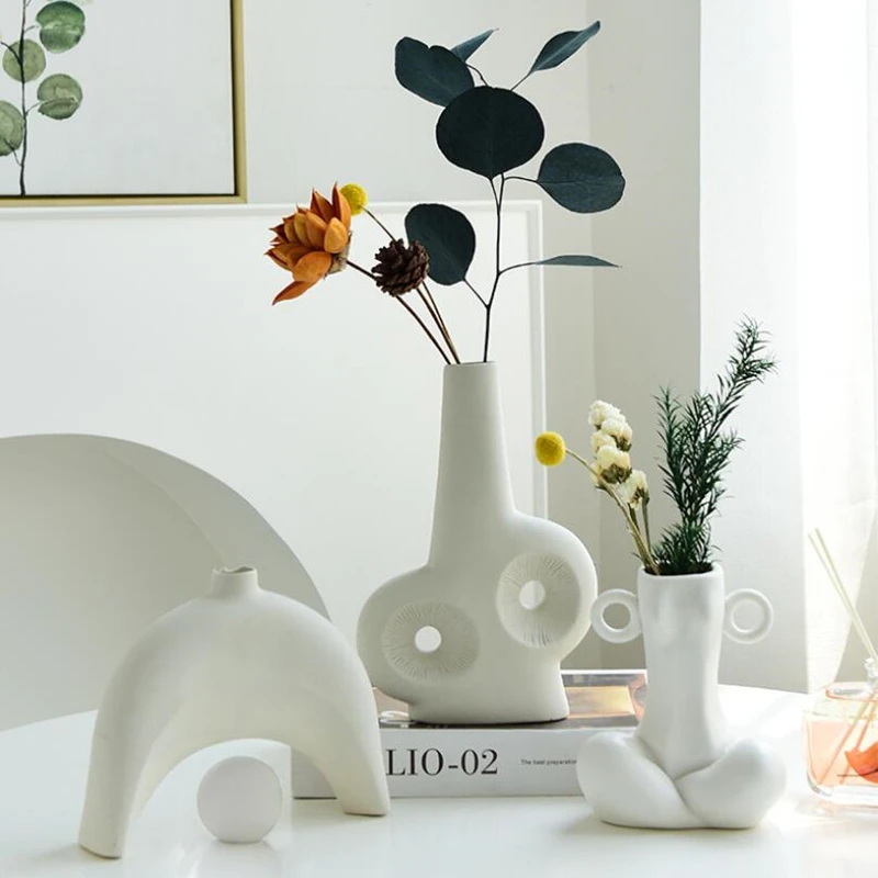 

Скандинавская креативная ваза Morandi Art, керамическая гостиная, цветочная композиция, украшение для дома, простая ваза для гидропоники