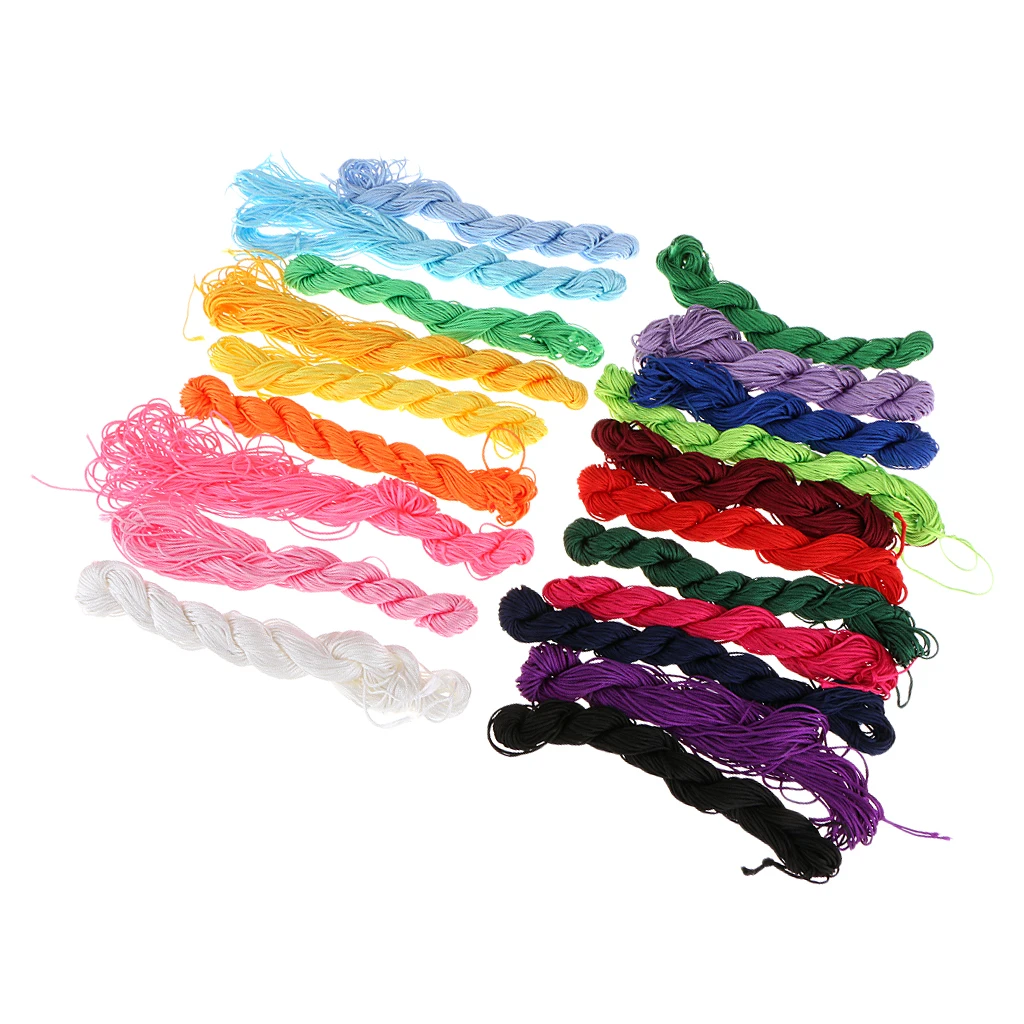 

20 шт., нейлоновые струны для бисероплетения, 90 футов, 1 мм, разные цвета
