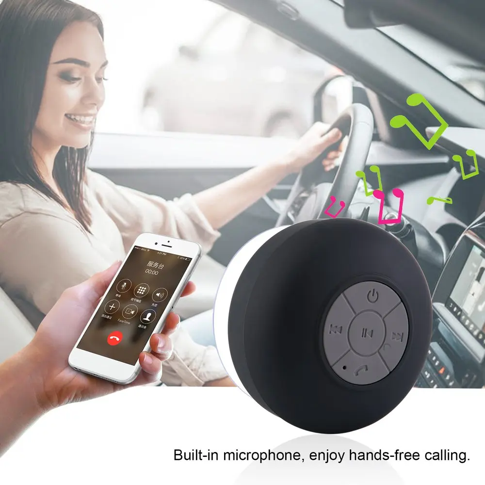 

Водонепроницаемый Bluetooth-совместимый динамик, беспроводная автомобильная громкая связь, прием звонков, музыкальный всасывающий микрофон, м...